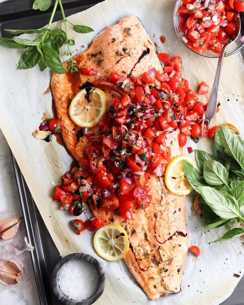 Whole30 Bruschetta Salmon - Finished