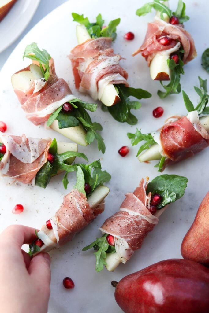 Whole30 Prosciutto Wrapped Pears
