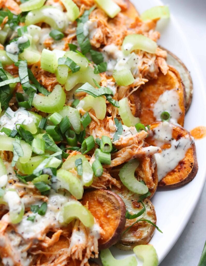 Paleo Buffalo Chicken Nachos (Instant Pot) - Cook At Home Mom