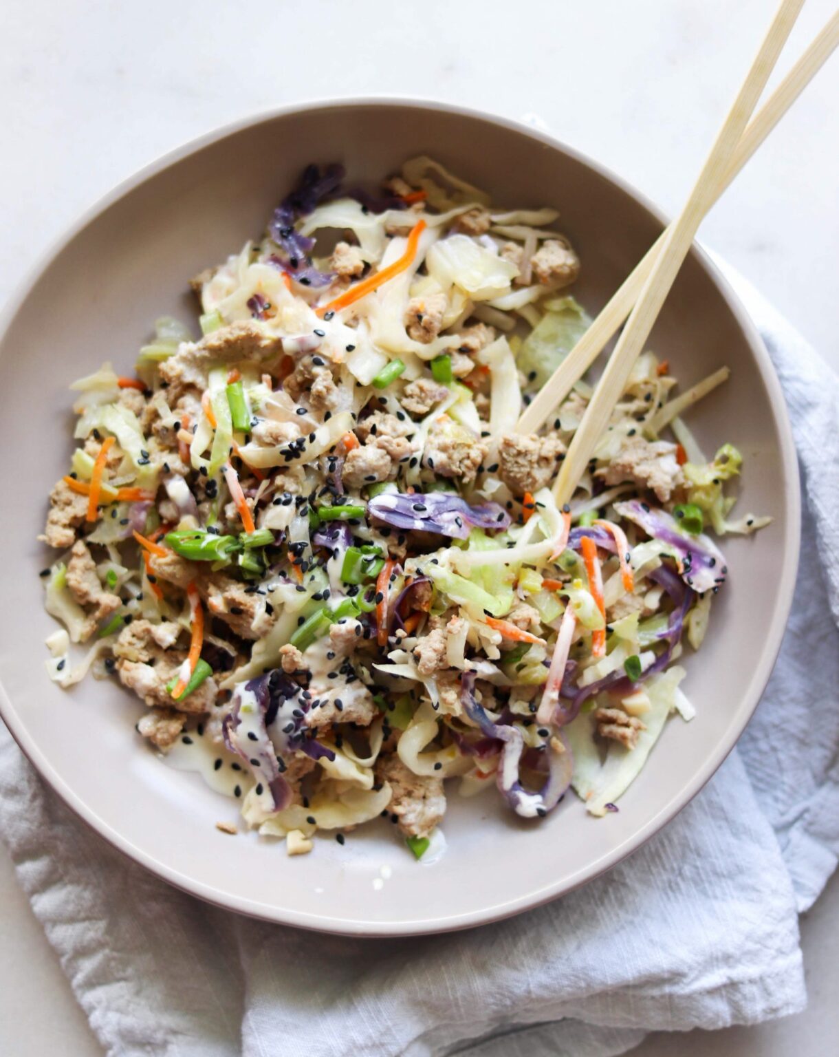 Egg Roll in a Bowl Skillet Whole30, Low Carb Cook At Home Mom