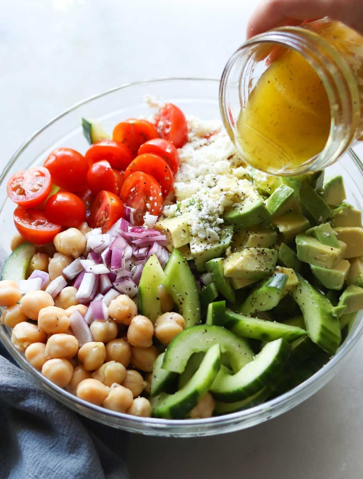 Greek Chickpea, Avocado, & Cucumber Salad - Cook At Home Mom