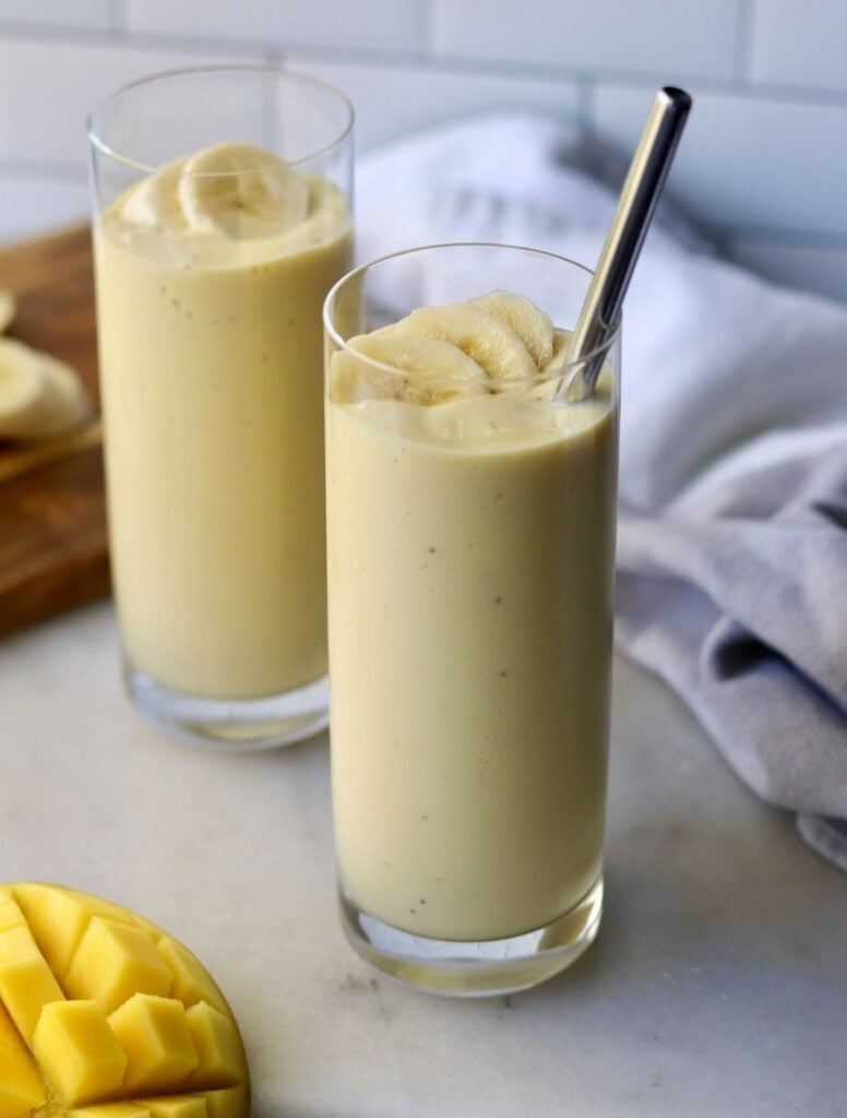 Mango Banana Smoothie - Vegan, Paleo - Cook At Home Mom