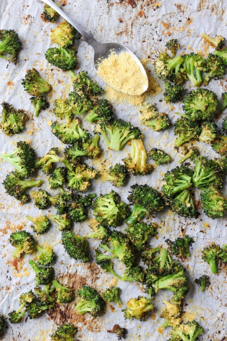 Roasted broccoli with nutritional yeast and ghee