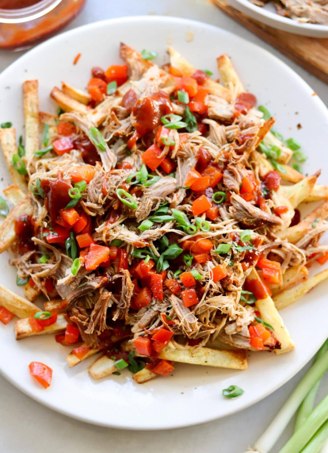 Shredded Pork Loaded Fries Game Day Eats! Cook At Home Mom