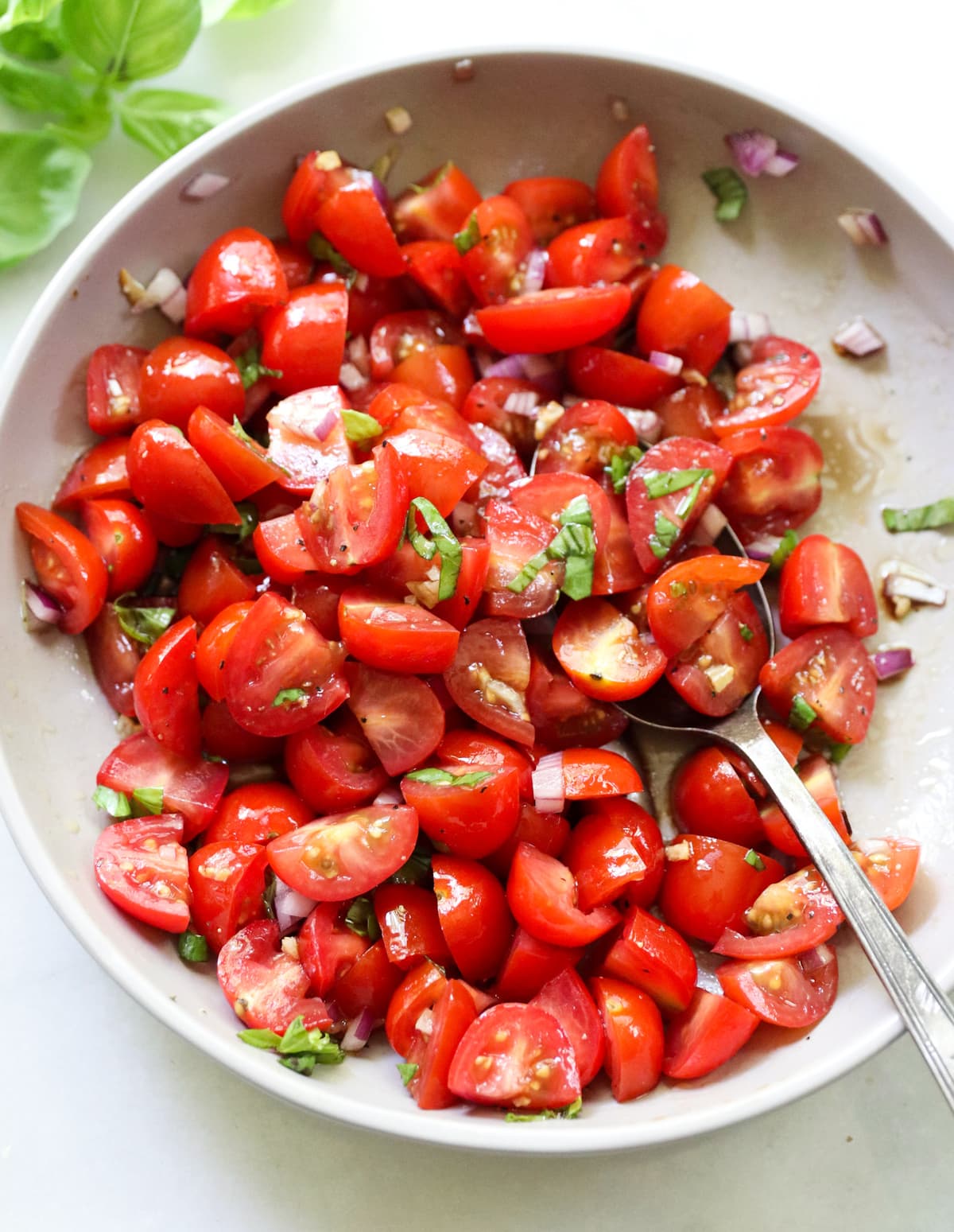 diced tomatoes in a bowl