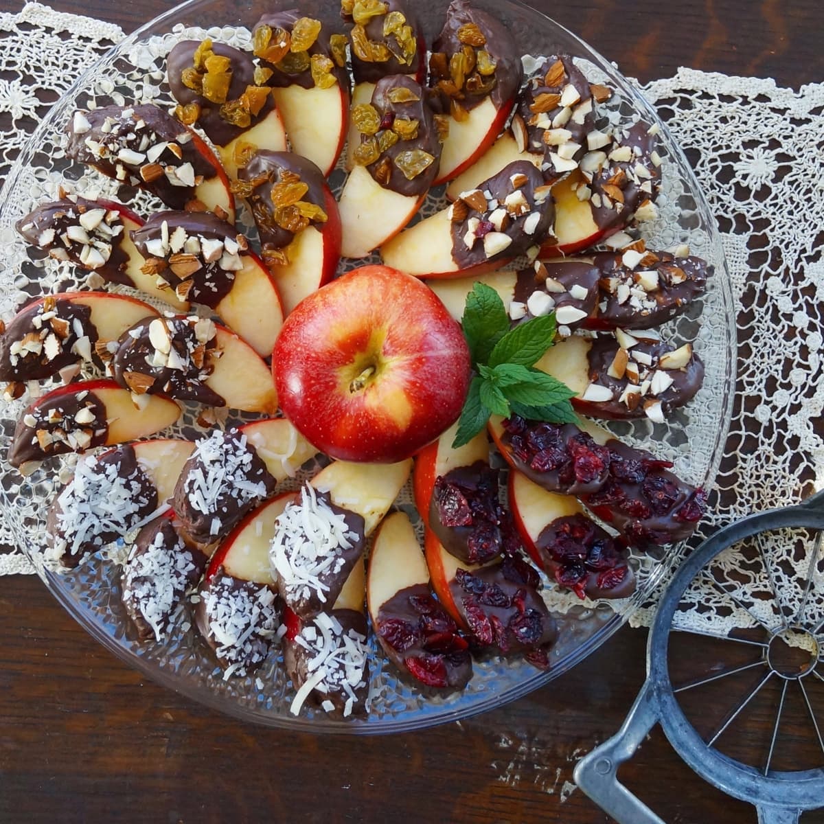 Chocolate Covered Apple Slices