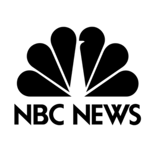 NBC News logo featuring a stylized black peacock with six feathers above the text "NBC NEWS" in bold, uppercase letters on a white background.